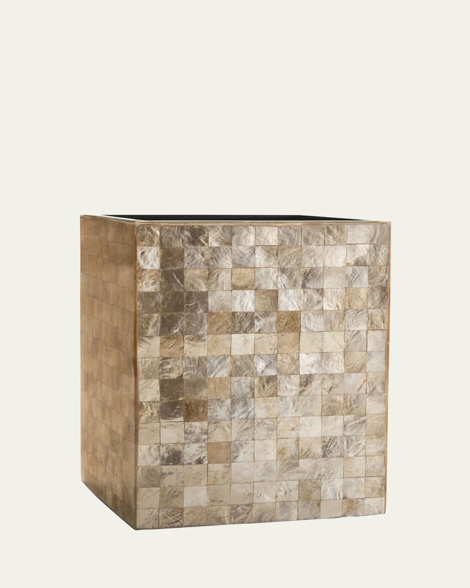 Capiz Champagne Wastebasket